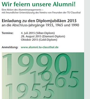 Flyer zu den Diplomjubiläen 2015 der TU Clausthal